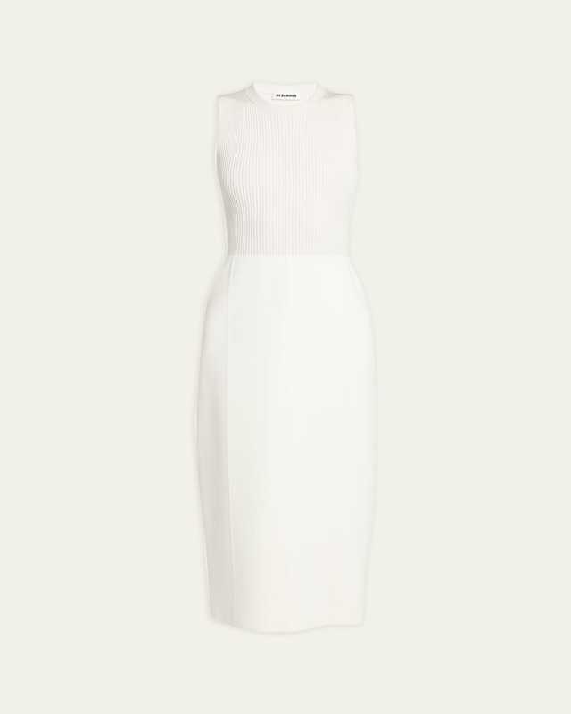 Ribbed A-line Midi Dress